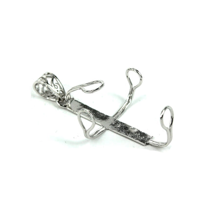 Freestyle Pendant with Rectangular Mounting and Bail in Sterling Silver 29x52x14mm