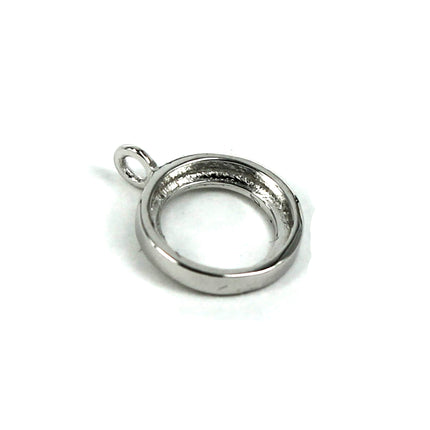 Round Pendant with Round Bezel Mounting in Sterling Silver 8mm
