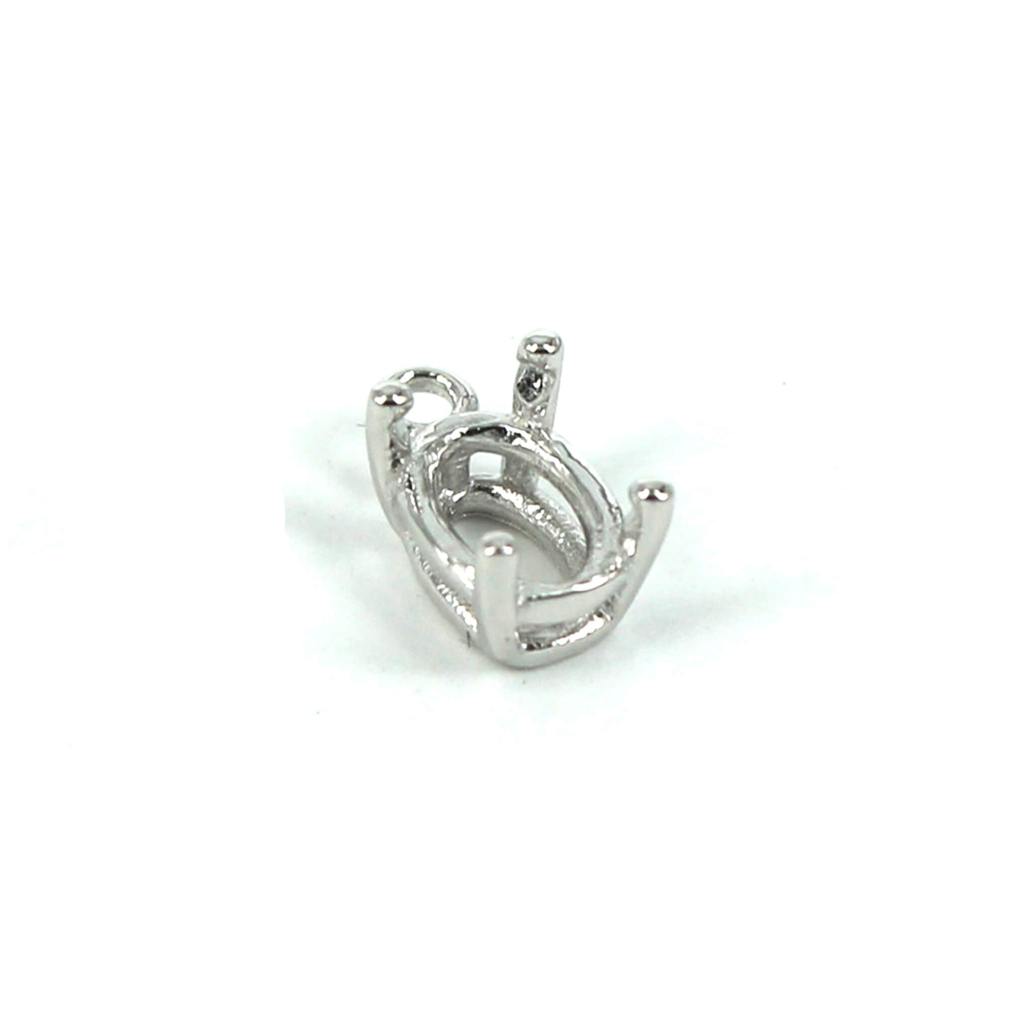 Oval Basket Pendant with Oval Mounting in Sterling Silver 5x7mm