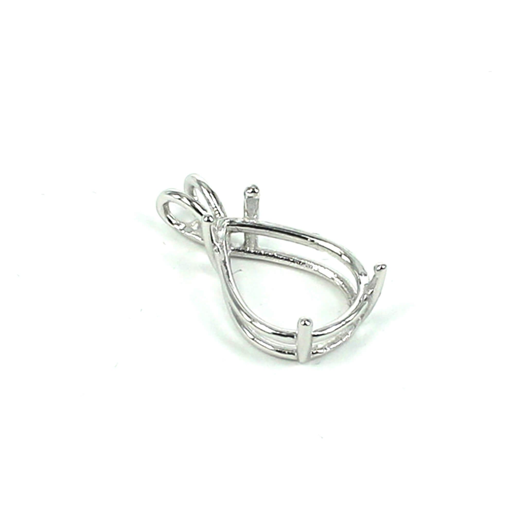Basket Pendant with Deep Pear Mounting in Sterling Silver 13x16mm
