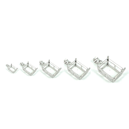 Rectangular Pendant with Rectangular Shape Mounting and Bail in Sterling Silver
