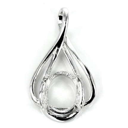 Pear Shaped Pendant with Incorporated Bail in Sterling Silver 7x9mm