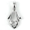 Art Deco Style Pendant with Incorporated Bail in Sterling Silver 12x24mm