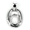 Oval pendant with soldered bail in sterling silver for 6x8mm Stones