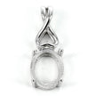 Oval basket-style pendant with incorporated bail in sterling silver 8.2x21mm