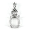 Oval basket-style pendant with incorporated bail in sterling silver 8.2x21mm