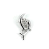 Dolphins duo sterling silver pendant with incorporated bail 8.8x18.5mm