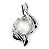 Curve-framed oval pendant with incorporated bail in sterling silver for 8x10mm stones