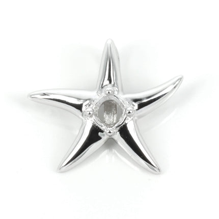 Starfish sterling silver pendant with incorporated bail 17.5x15mm