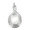 Celtic inspired oval pendant with incorporated bail in sterling silver 17x35mm