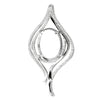 Oval Curves-Framed Pendant Set with Cubic Zirconias and Incorporated Bail in Sterling Silver 14x18mm