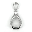 Pear shaped pendant with soldered loop and bail in sterling silver 14.25x36mm