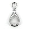 Pear shaped pendant with soldered loop and bail in sterling silver 14.25x36mm