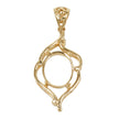 Rococo Framed Oval Pendant Setting in 14K gold for 10x12mm stones