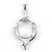 Rococo Rococo Framed Oval Pendant Setting with Oval Prongs Mounting including Bail in Sterling Silver Various Sizesoval pendant with soldered loop and bail in sterling silver 15x32mm