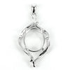 Rococo Rococo Framed Oval Pendant Setting with Oval Prongs Mounting including Bail in Sterling Silver Various Sizesoval pendant with soldered loop and bail in sterling silver 15x32mm