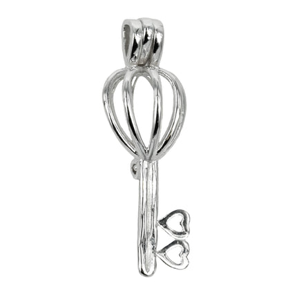 Key Cage Pendant with Incorporated Bail in Sterling Silver 10mm