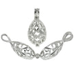 Oval Filigree Cage Pendant in Sterling Silver for (approx.) 10mm Stones