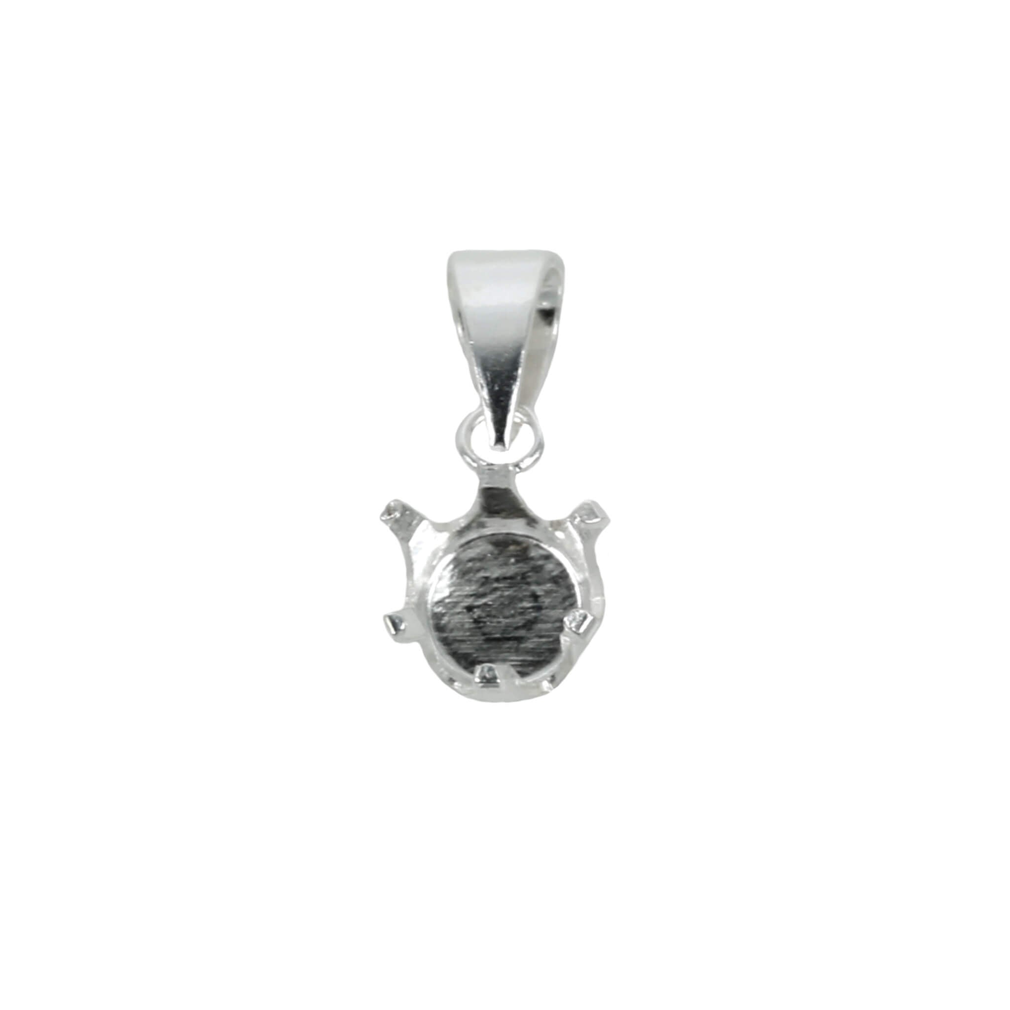 Six-Prong Pendant with Soldered Loop and Bail in Sterling Silver 6mm