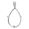 Classic Pear Frame Pendant with Arrowhead Style Prongs and Soldered Loop and Cubic Zirconia Set Bail in Sterling Silver 16x23mm