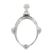 Classic Oval Pendant with Chevron Style Prongs with Soldered Loop and Bail in Sterling Silver 15x20mm
