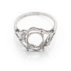 Curves Ring with Cubic Zirconia Inlays and Oval Mounting in Sterling Silver 6x8mm