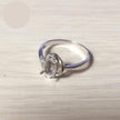 Ring with Oval Prongs Mounting in Sterling Silver 6x8mm