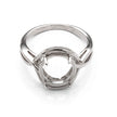 Ring with Oval Prongs Mounting in Sterling Silver 11x13mm