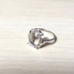 Ring with Oval Prongs Mounting in Sterling Silver 10x11mm