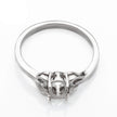 Heart Ring with Oval Prongs Mounting in Sterling Silver 5x7mm