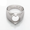 Simple Ring with Oval Prongs Mounting in Sterling Silver 10x12mm