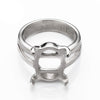 Split Shank Ring with Oval Prongs Mounting in Sterling Silver 11x15mm