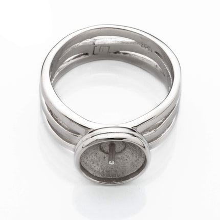Hollow Ring with Cup and Peg Mounting in Sterling Silver 9mm