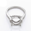 Tapered Split Shank Ring with Round Prongs Mounting in Sterling Silver 10mm