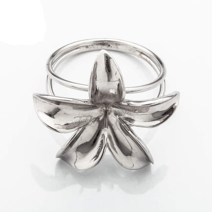 Split Shank Lily Ring with Peg Mounting in Sterling Silver 7mm