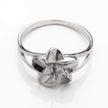 Split Shank Flower Ring with Peg Mounting in Sterling Silver 6mm