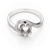 Ring with Round Prongs Mounting in Sterling Silver 6mm