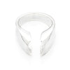 Adjustable Pinch Shanks Ring Pearl Setting with Round Cup & Peg Mounting in Sterling Silver 10mm