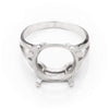 Ring with Oval Prongs Mounting in Sterling Silver 13x13mm