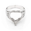 Heart Ring with Heart Mounting in Sterling Silver 13x14mm
