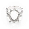 Ring with Marquise Mounting in Sterling Silver for 13x17mm Stones