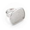Ring with Flat Rectangular Bezel Mounting in Sterling Silver 26x17.7mm