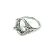 Swirls Ring with Oval Prongs Mounting in Sterling Silver 14x18mm