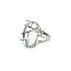 Ring with Oval Prongs Mounting in Sterling Silver 18x23mm