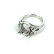 Frolic Ring with Oval Prongs Mounting in Sterling Silver 9x11mm