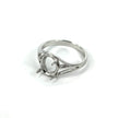 Hollow and Tapered Ring with Oval Prongs Mounting in Sterling Silver 7x9mm