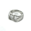 Curved and Tapered Ring with Rectangular Mounting in Sterling Silver 9x12mm
