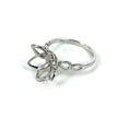 Flower Ring with Peg Mounting in Sterling Silver