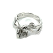 Two-Stone Cross-Over Ring with Round Peg Mountings in Sterling Silver 4mm