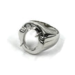 Tapered Wide Ring with Oval Prongs Mounting in Sterling Silver 10x15mm